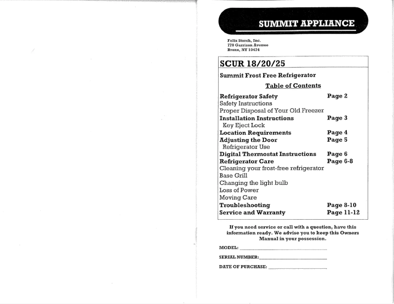 Página 1 del manual Manual de usuario Summit SCUR20