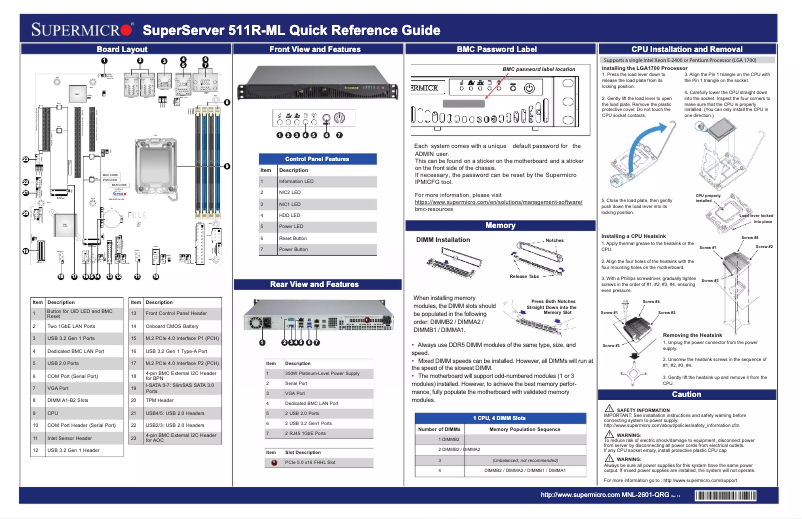 Imagen de la primera página del manual del dispositivo SuperServer SYS-511R-ML