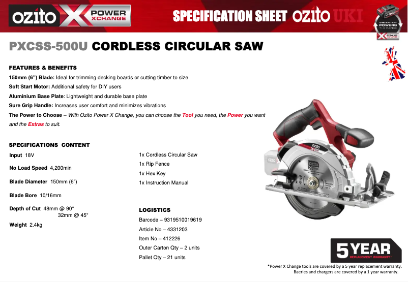 Imagen de la primera página del manual del dispositivo PXCSS-500U