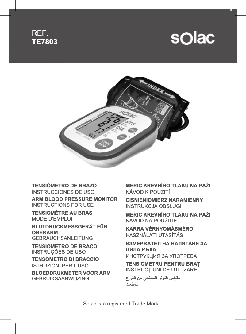 Página 1 del manual Manual de usuario Solac Tensiotek + TE7803