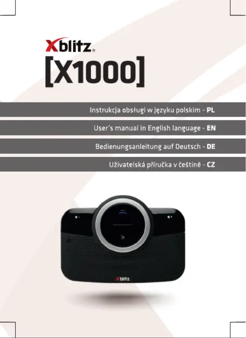 Página 1 del manual Manual de usuario Xblitz X1000