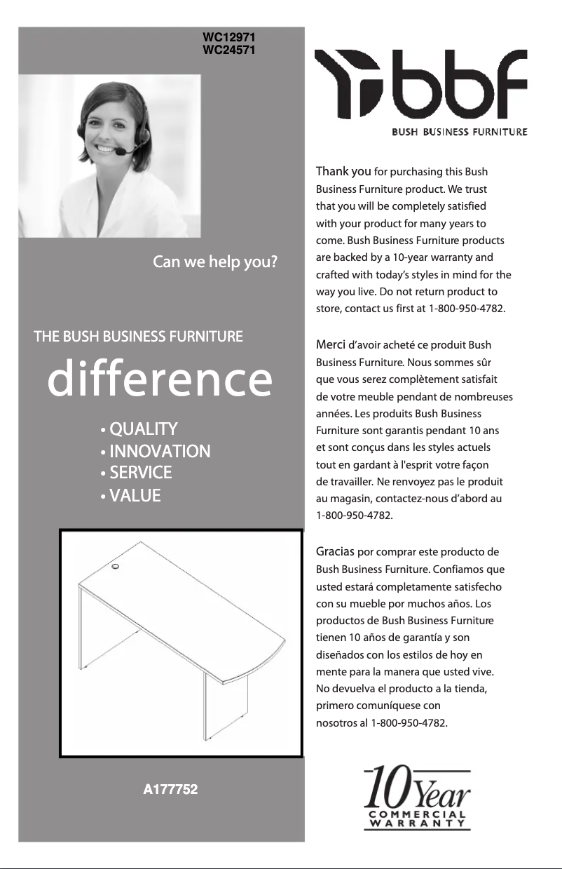 Imagen de la primera página del manual del dispositivo Elite WC12971