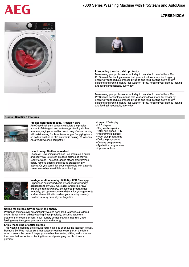 Imagen de la primera página del manual del dispositivo L7FBE942CA