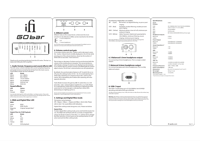 Página 1 del manual Manual de usuario iFi Audio GO bar Roon Bundle