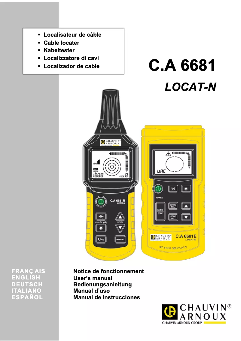 Página 1 del manual Manual de usuario Chauvin Arnoux C.A 6681