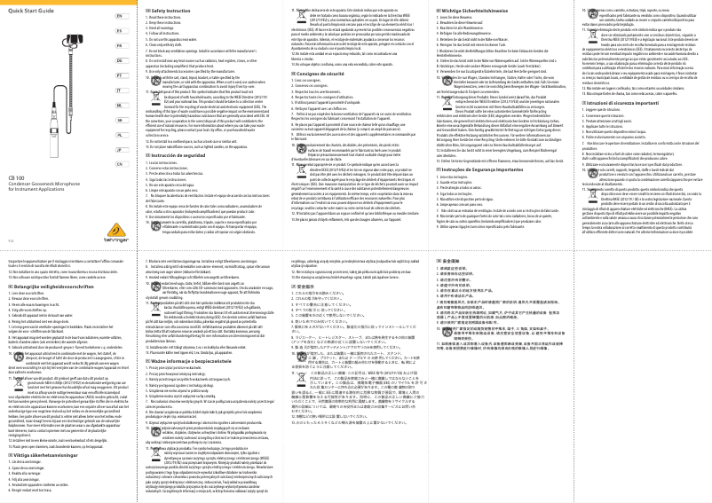 Imagen de la primera página del manual del dispositivo CB 100