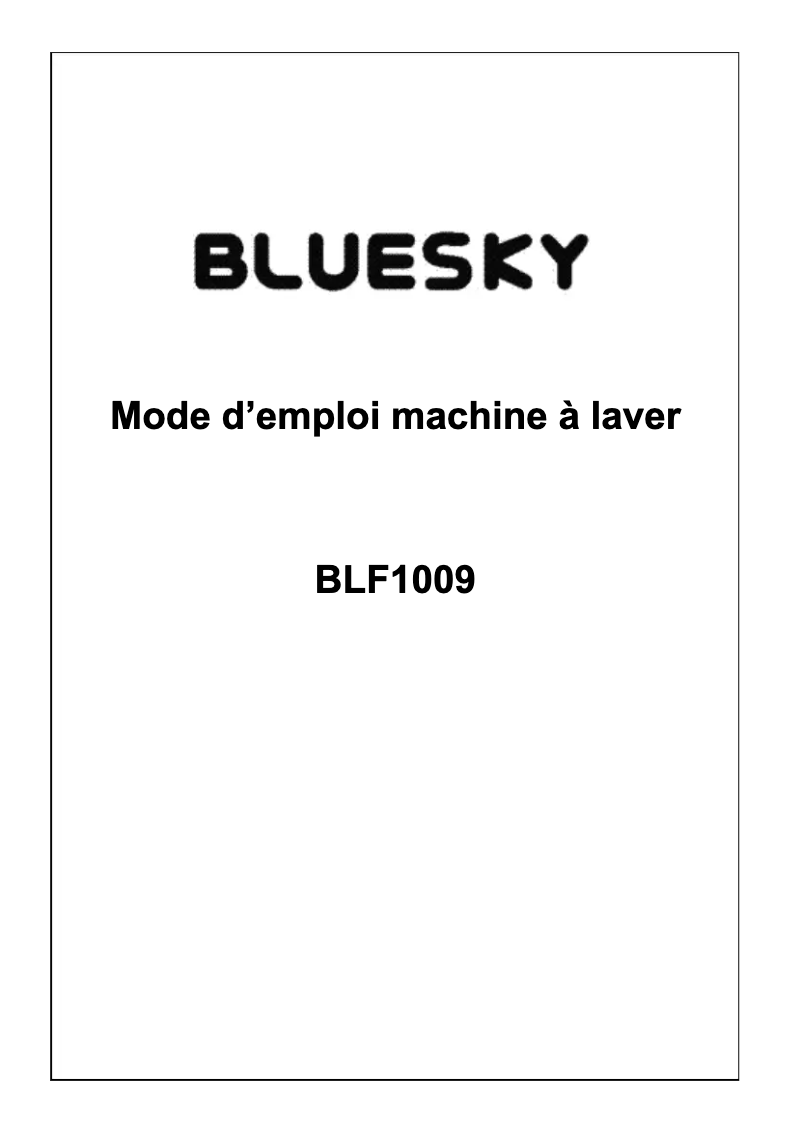 Imagen de la primera página del manual del dispositivo BLF 1009