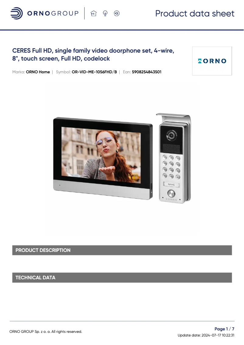 Imagen de la primera página del manual del dispositivo OR-VID-ME-1056FHD