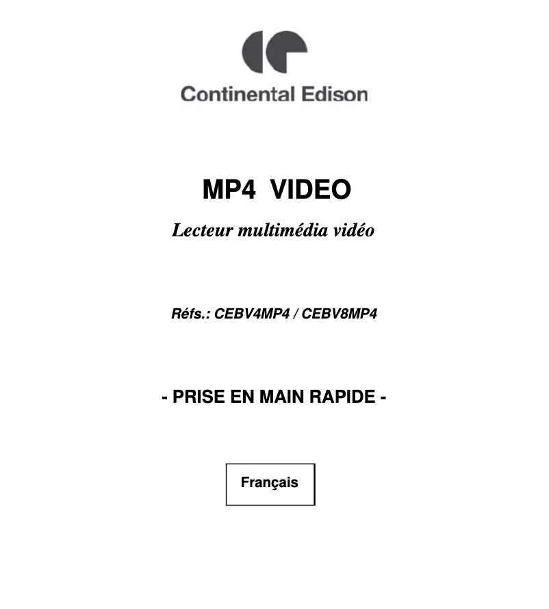 Imagen de la primera página del manual del dispositivo CEBV4MP4