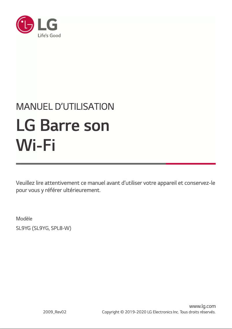 Imagen de la primera página del manual del dispositivo SL9YG