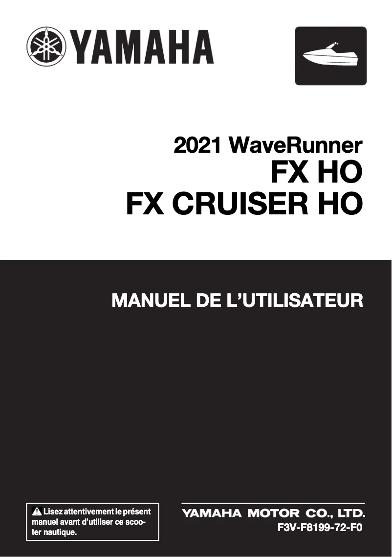 Imagen de la primera página del manual del dispositivo WaveRunner FX HO (2021)