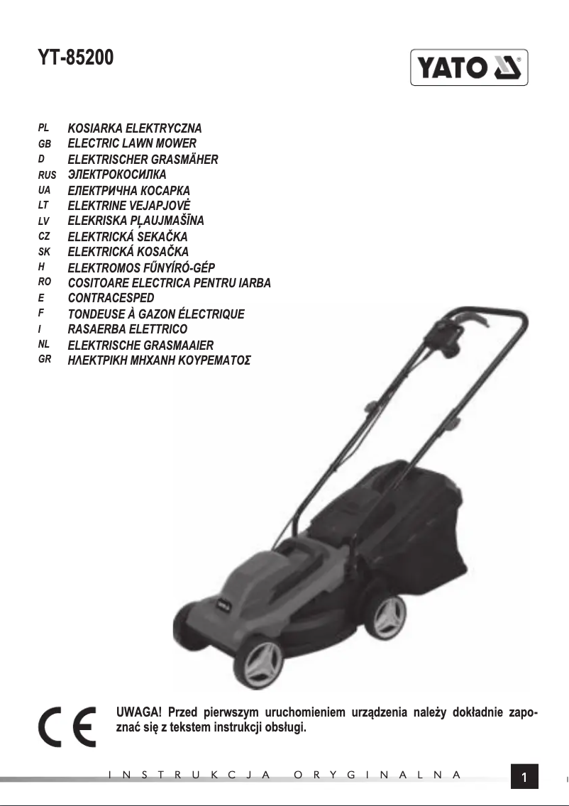 Página nº 1 - Manual de usuario Yato YT-85200