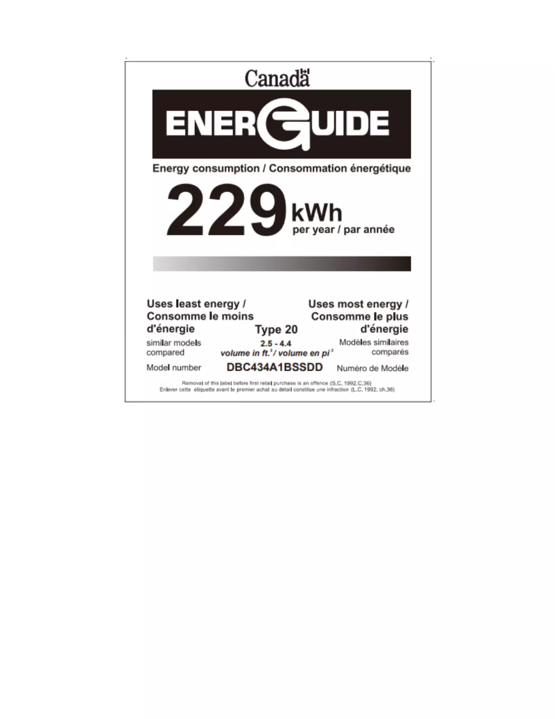 Página 1 del manual Etiqueta energética Danby DBC434A1BSSDD