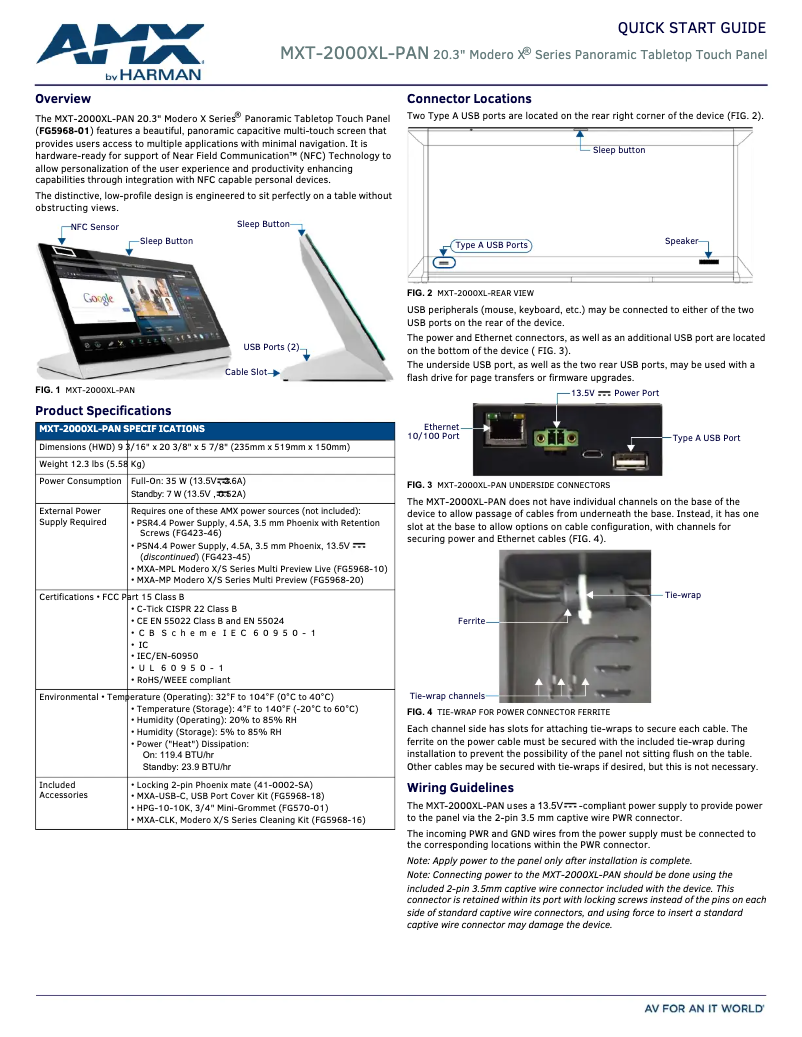 Imagen de la primera página del manual del dispositivo MXT-2000XL-PAN