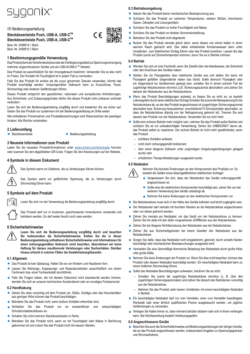 Página 1 del manual Manual de usuario Sygonix Push