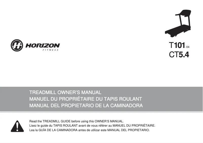 Página 1 del manual Manual de usuario Horizon Fitness CT5.4