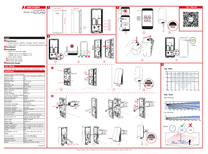 Página 1 del manual Guía de inicio rápido Hikvision DS-PDP18-HM-WB