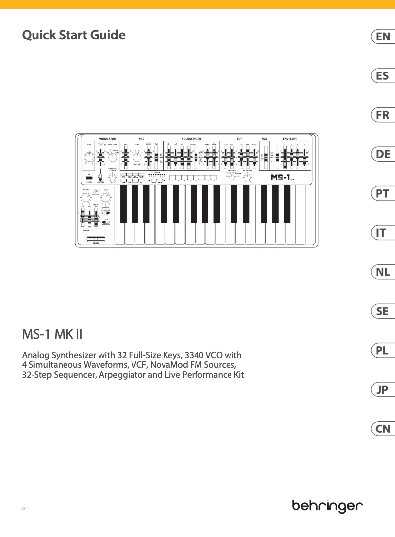 Imagen de la primera página del manual del dispositivo MS-1 MK II