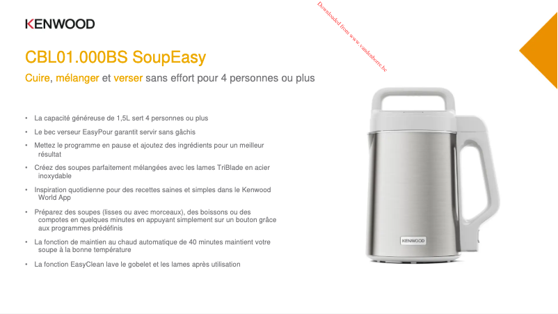 Imagen de la primera página del manual del dispositivo SoupEeasy CBL01.000BS