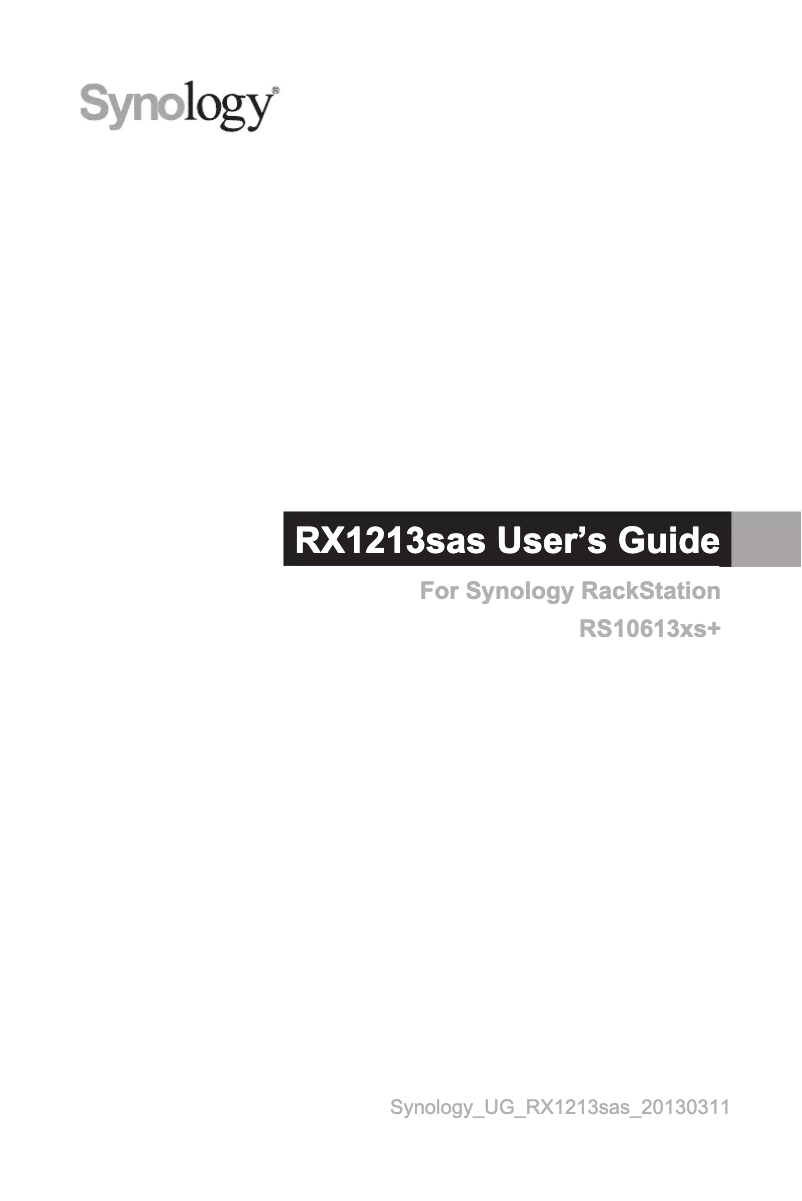 Página nº 1 - Manual de usuario Seagate RX1213sas