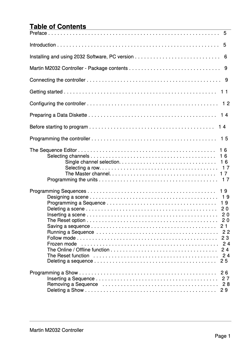 Página 1 del manual Manual de usuario Martin 2032 Controller