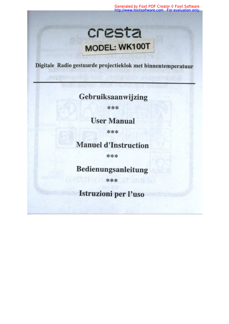 Imagen de la primera página del manual del dispositivo WK100T