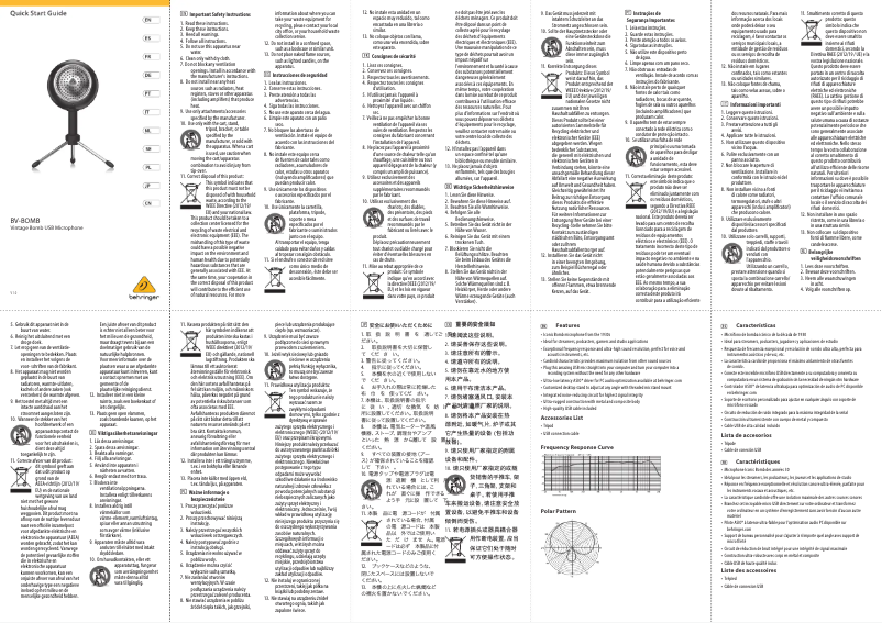 Página 1 del manual Manual de usuario Behringer BV-BOMB