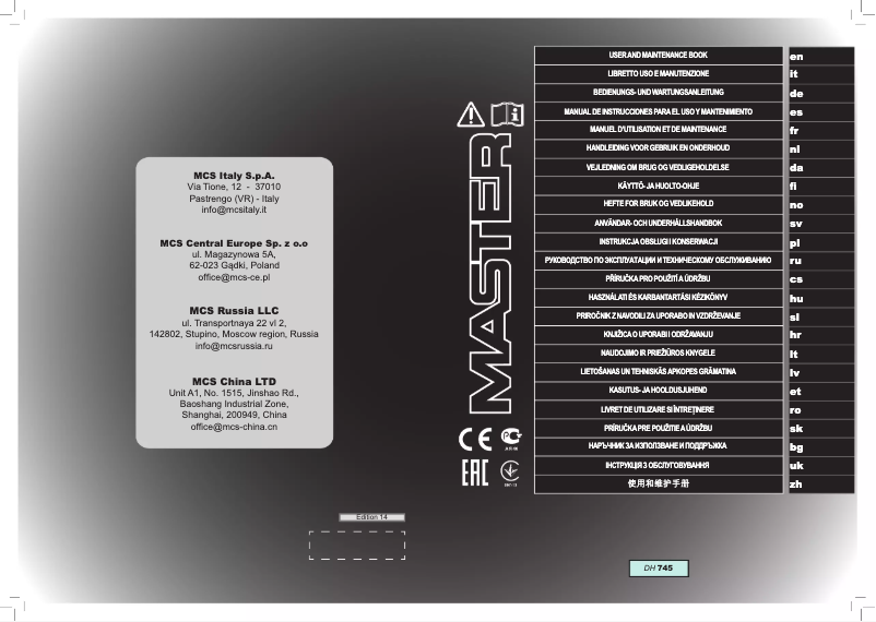 Página nº 1 - Manual de usuario Master DH 745
