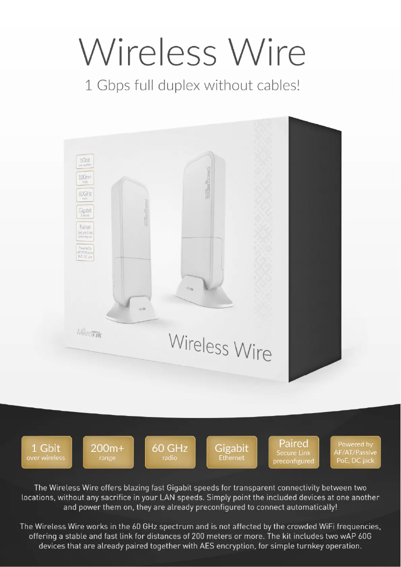 Imagen de la primera página del manual del dispositivo Wireless Wire