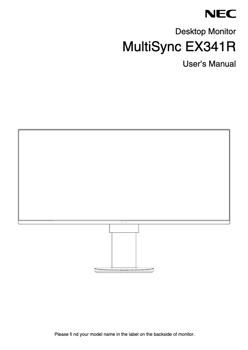 Página nº 1 - Manual de usuario NEC Ultrawide EX341R-BK