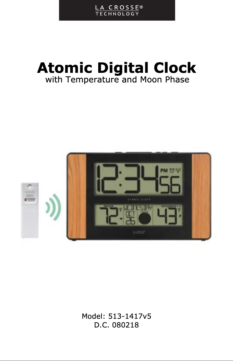 Página 1 del manual Manual de usuario La Crosse Technology 513-1417V5