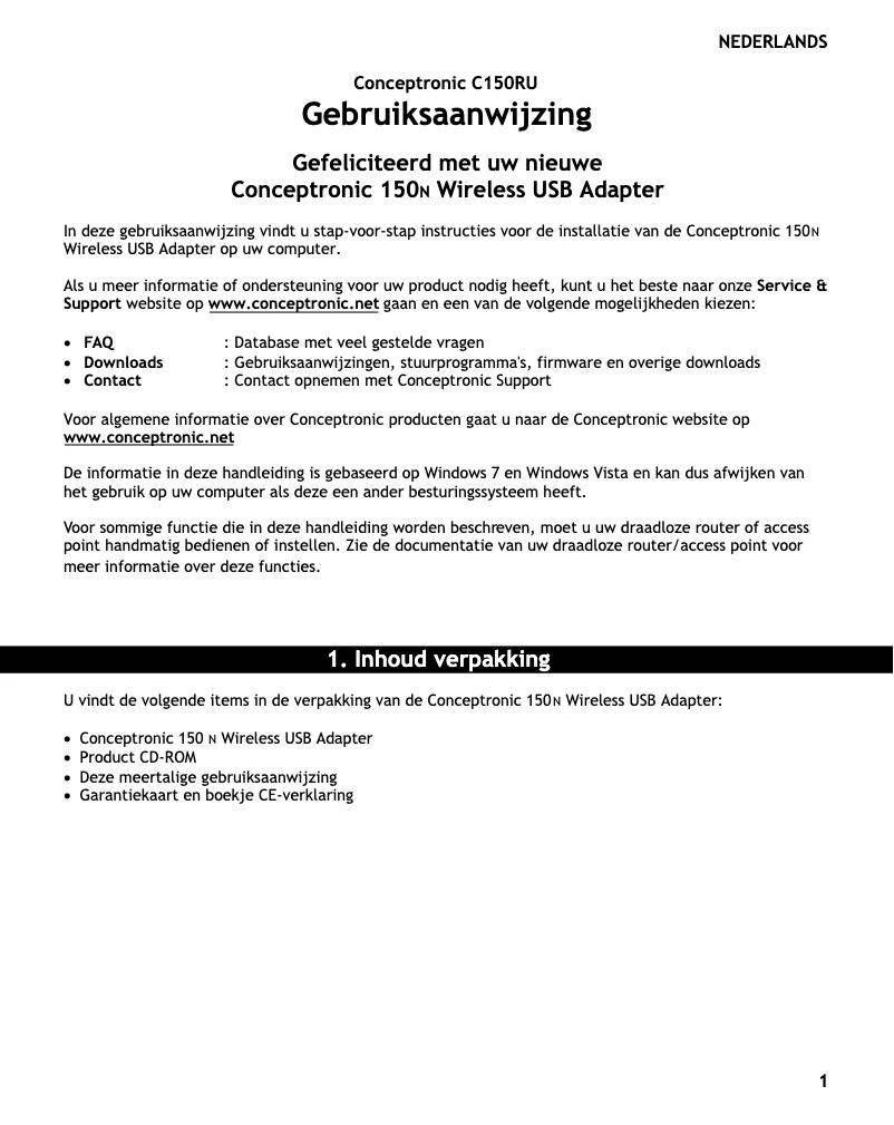 Imagen de la primera página del manual del dispositivo C150RU