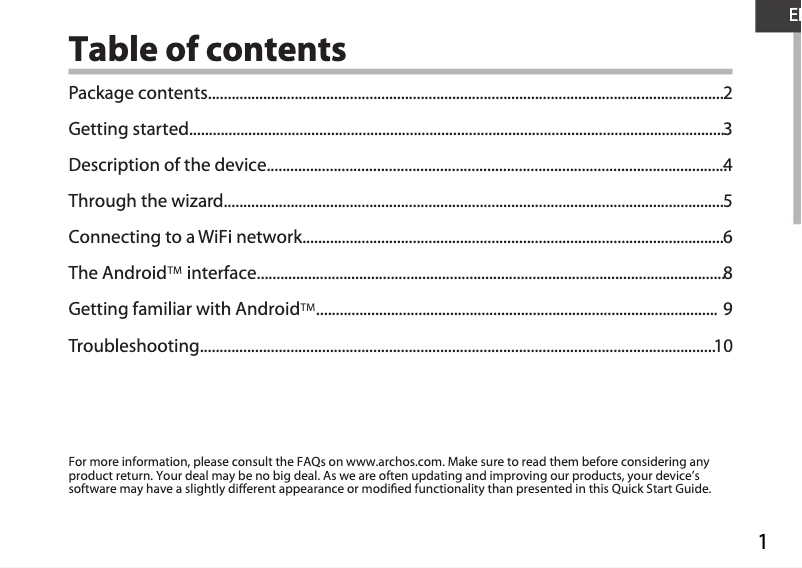 Imagen de la primera página del manual del dispositivo Carbon 80