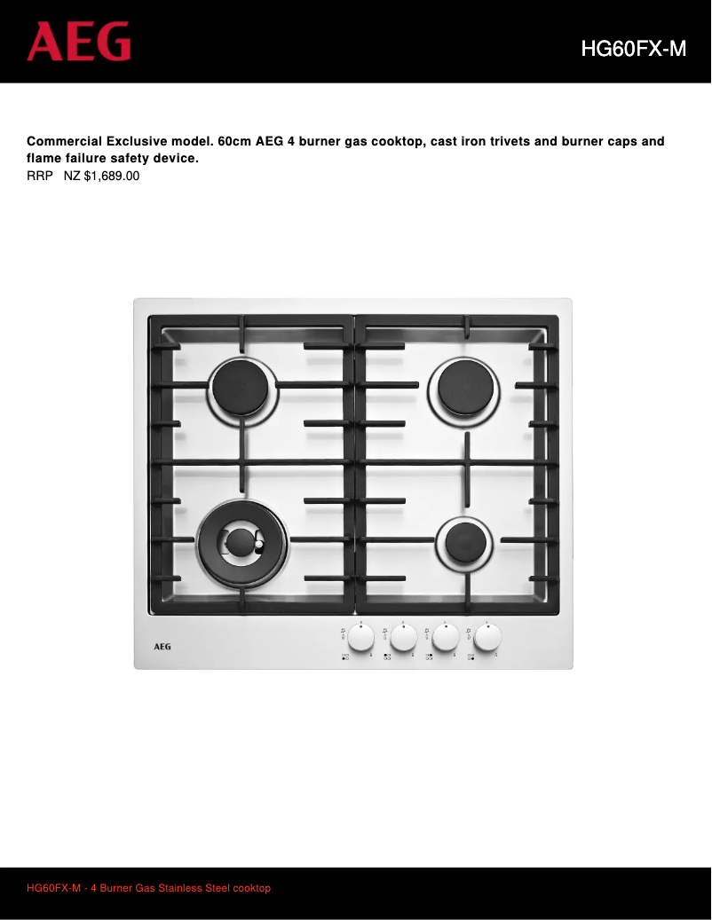 Imagen de la primera página del manual del dispositivo HG60FX-M