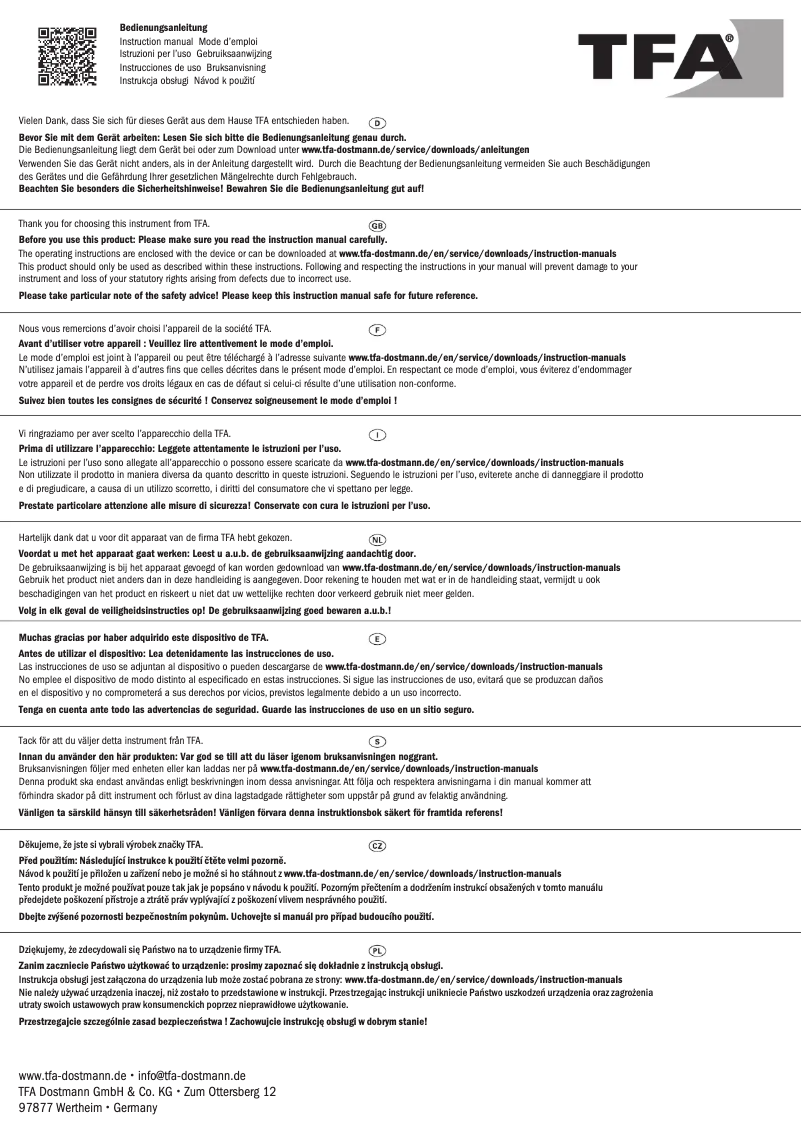 Imagen de la primera página del manual del dispositivo 18.6009.02.40