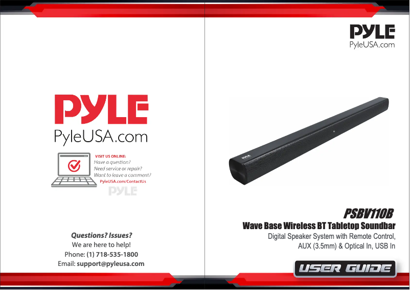 Página nº 1 - Manual de usuario Pyle PSBV110B