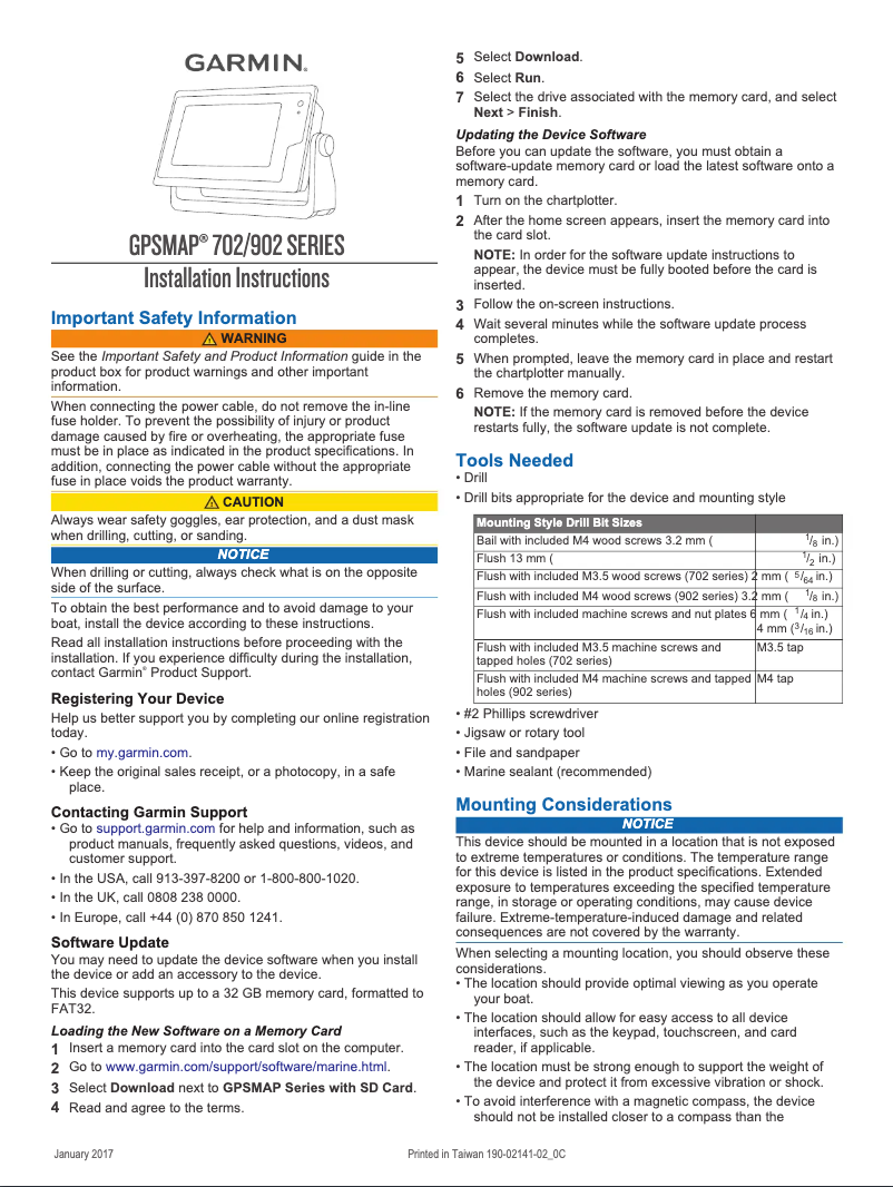 Imagen de la primera página del manual del dispositivo GPSMAP 902