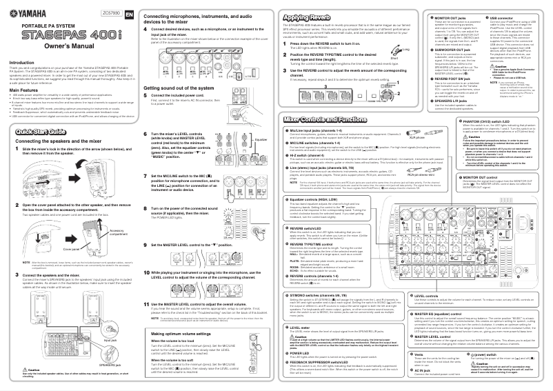 Página 1 del manual Manual de usuario Yamaha Stagepas 600i