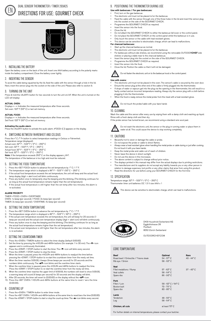 Página 1 del manual Manual de usuario Outdoorchef 14.491.21