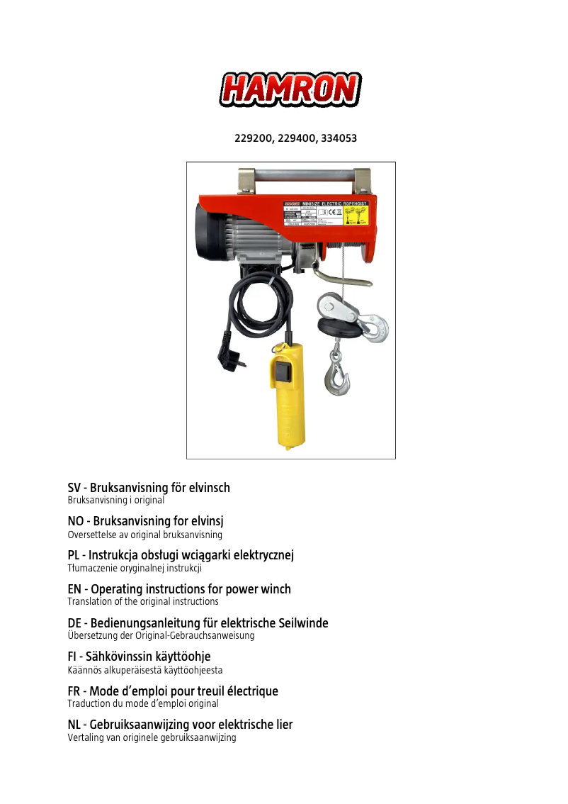 Imagen de la primera página del manual del dispositivo 229200