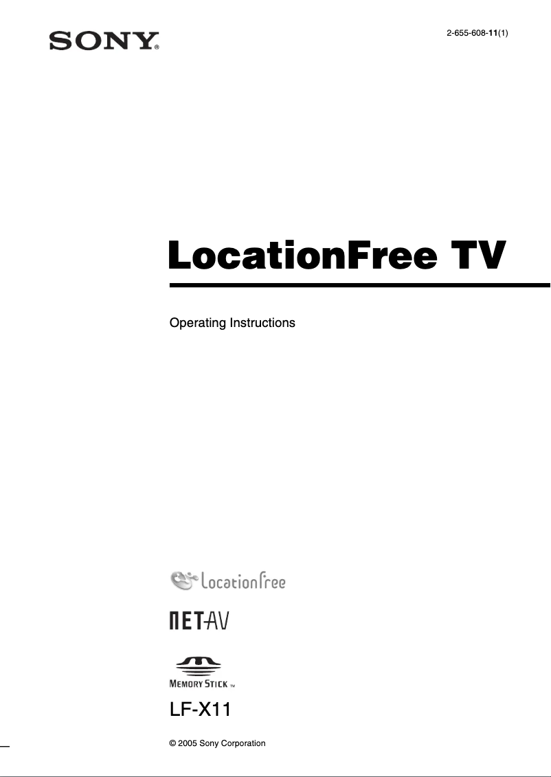 Página 1 del manual Manual de usuario Sony LF-X11