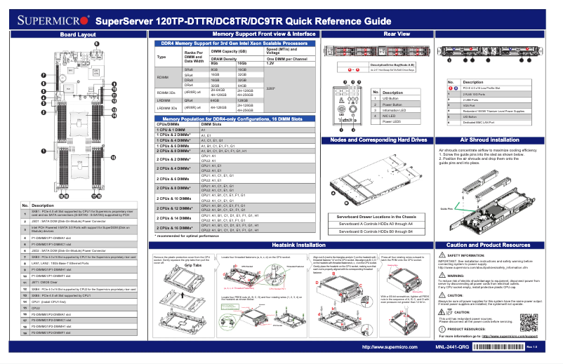 Imagen de la primera página del manual del dispositivo SuperServer SYS-120TP-DC9TR