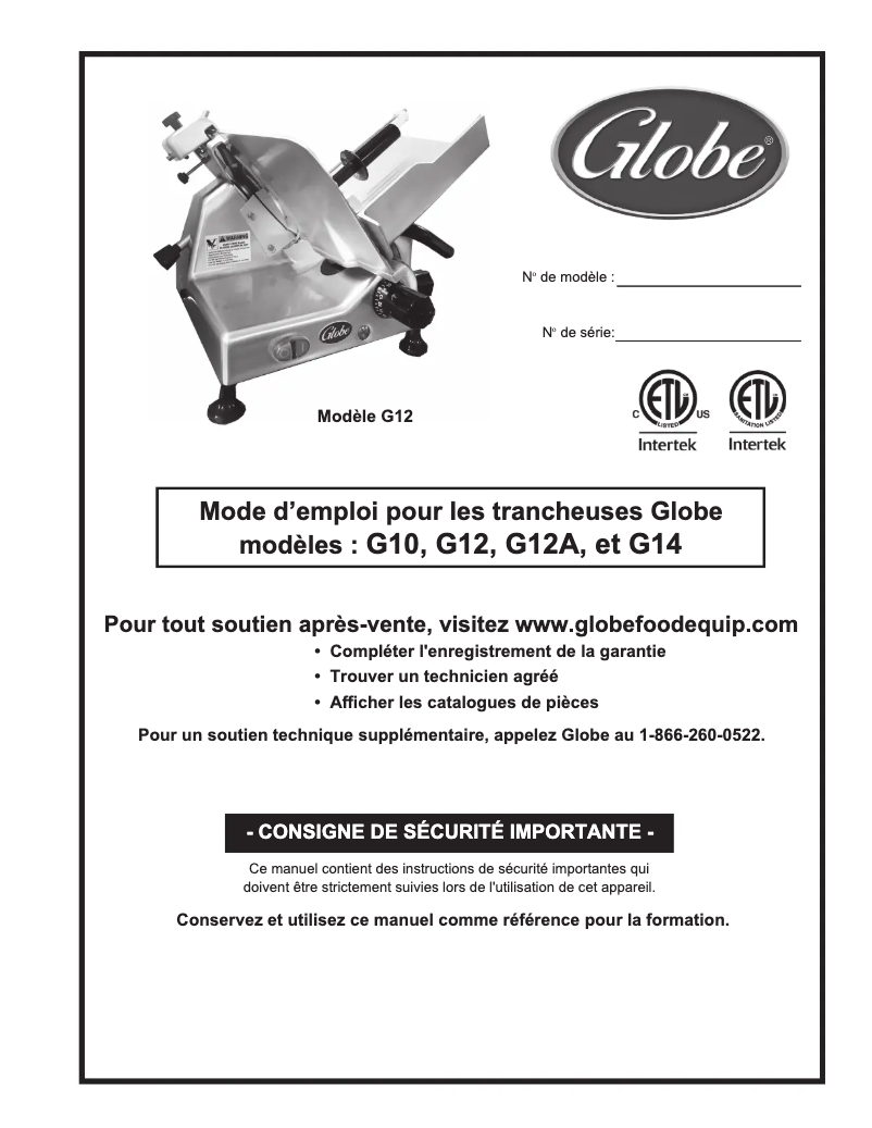 Página 1 del manual Manual de usuario Globe G10