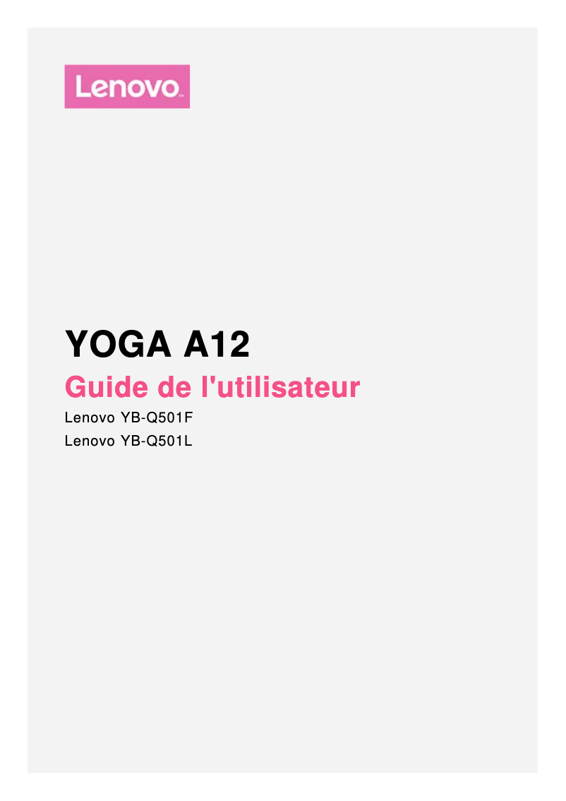 Página nº 1 - Manual de usuario Lenovo Yoga A12