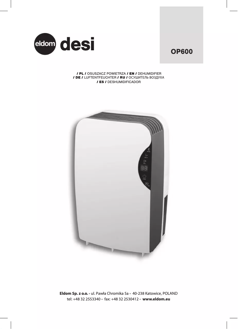 Página 1 del manual Manual de usuario Eldom Desi OP600