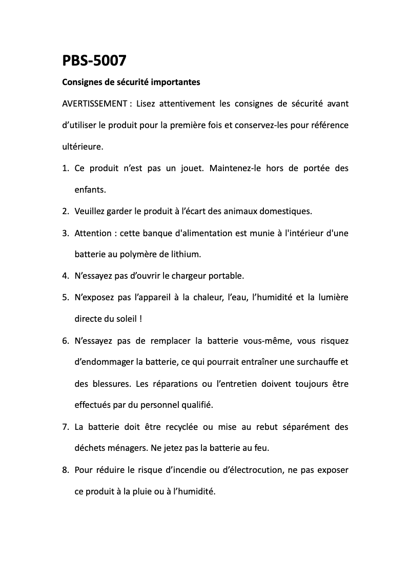 Imagen de la primera página del manual del dispositivo PBS-5007