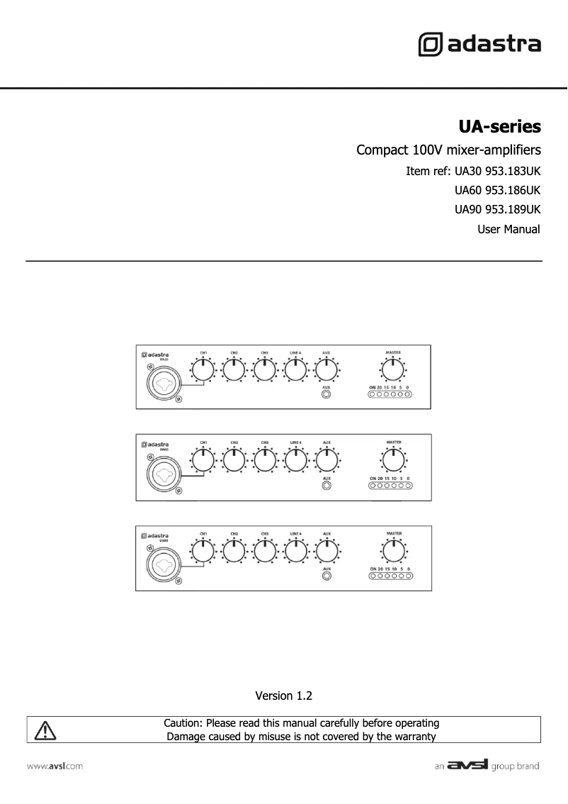 Imagen de la primera página del manual del dispositivo UA90