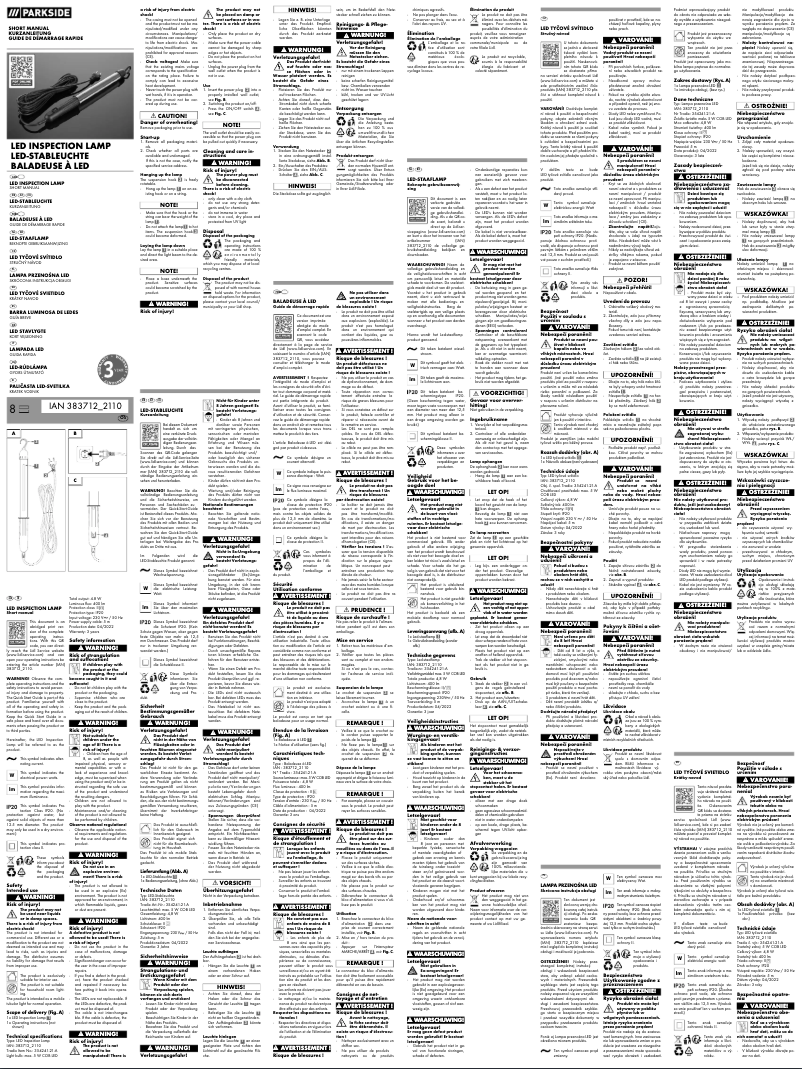 Página 1 del manual Manual de usuario Parkside IAN 383712