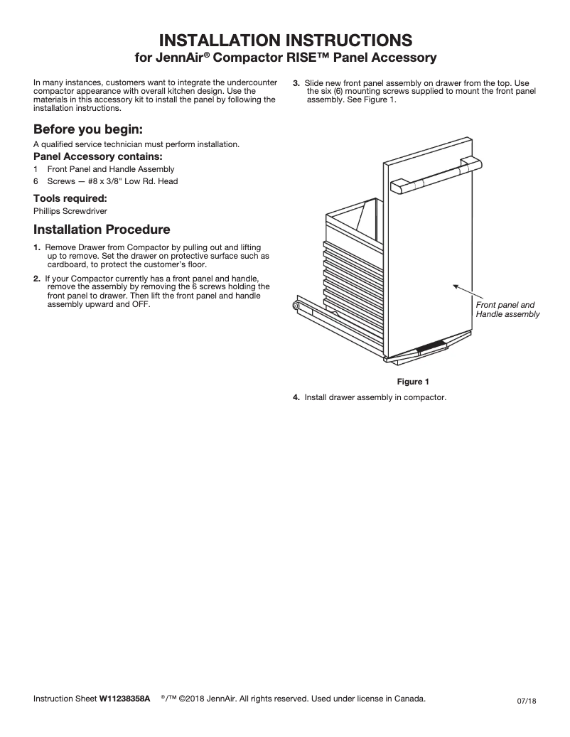 Página 1 del manual Guía de instalación JennAir JKTPX151HL