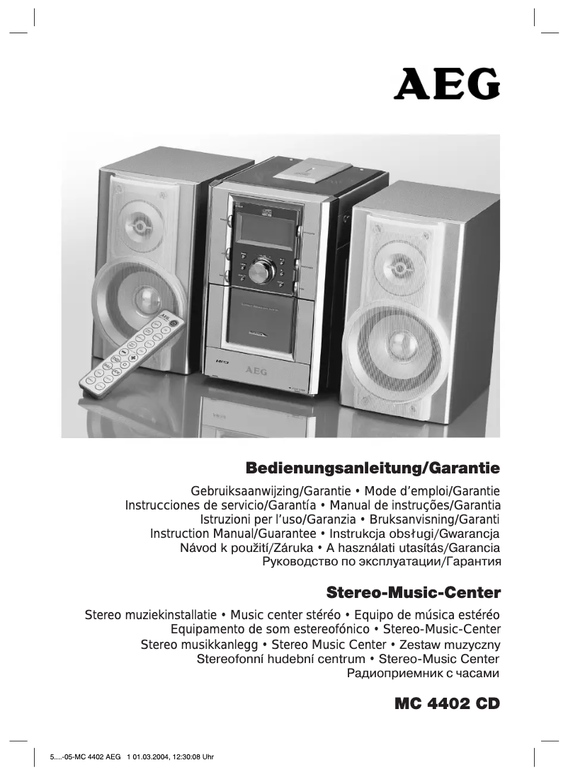 Imagen de la primera página del manual del dispositivo MC 4402 CD